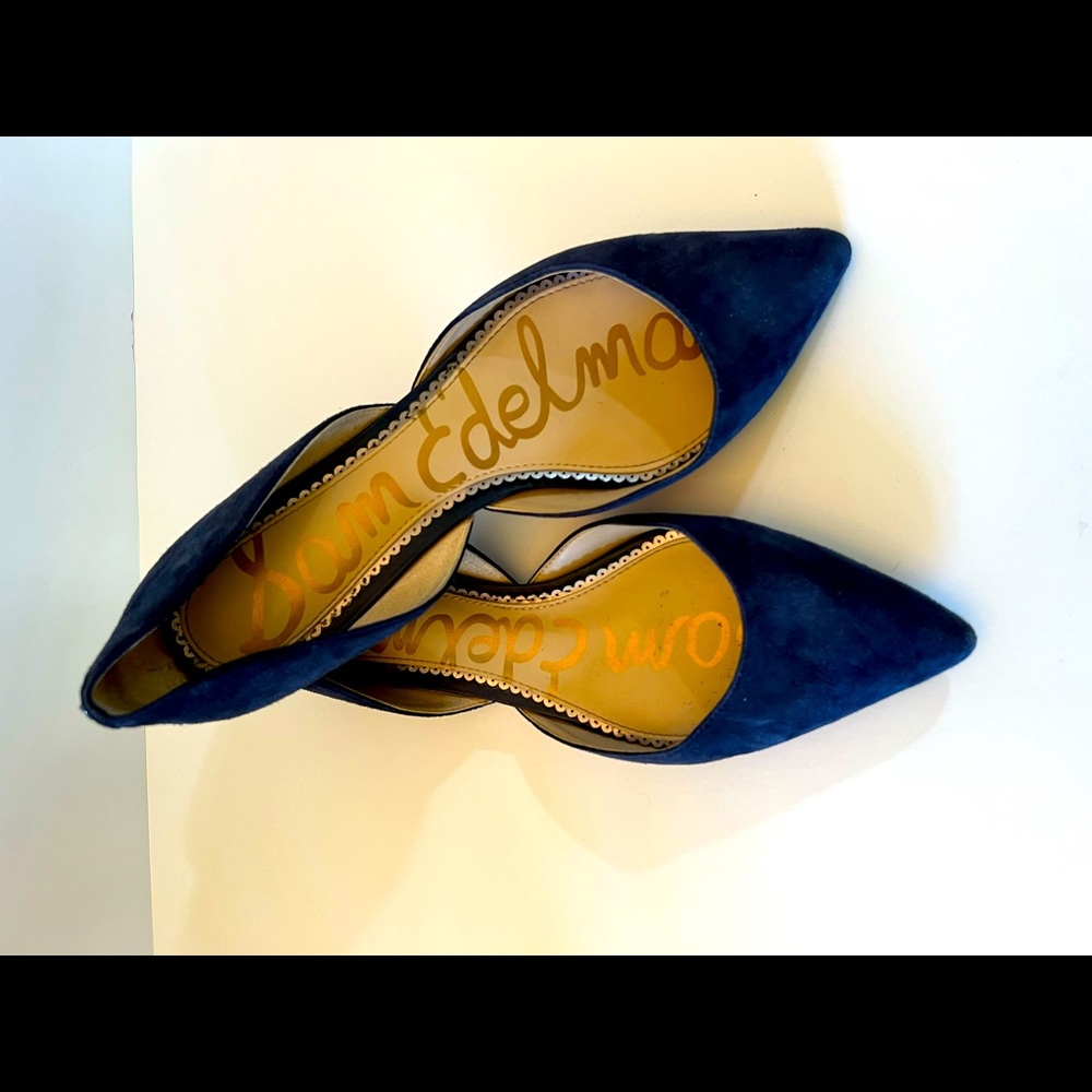 Blue suede Sam Edelman flats